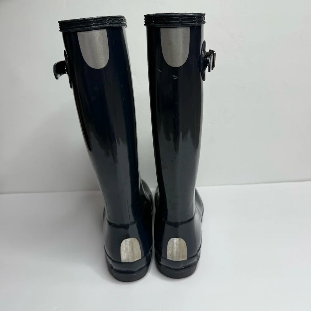 Hunter Glossy Rain Tall Boots Girl Size 6